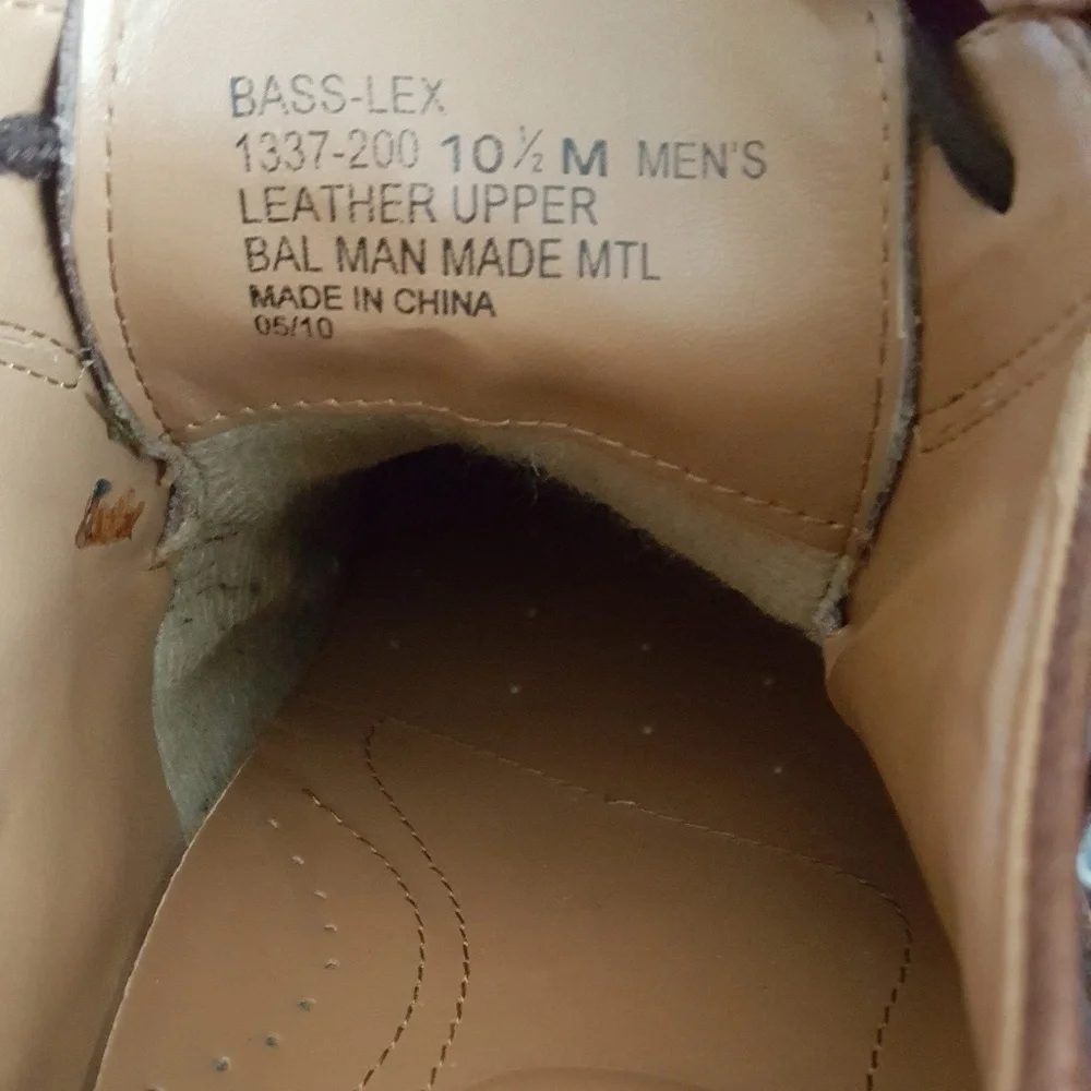 BASS Lex Mens Brown Soft Leather Lace Up Shoes Size 10.5